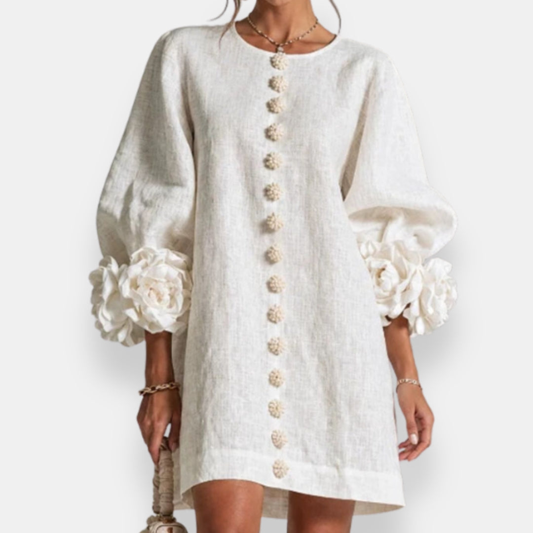 Marcelle | Vestido con flores en relieve
