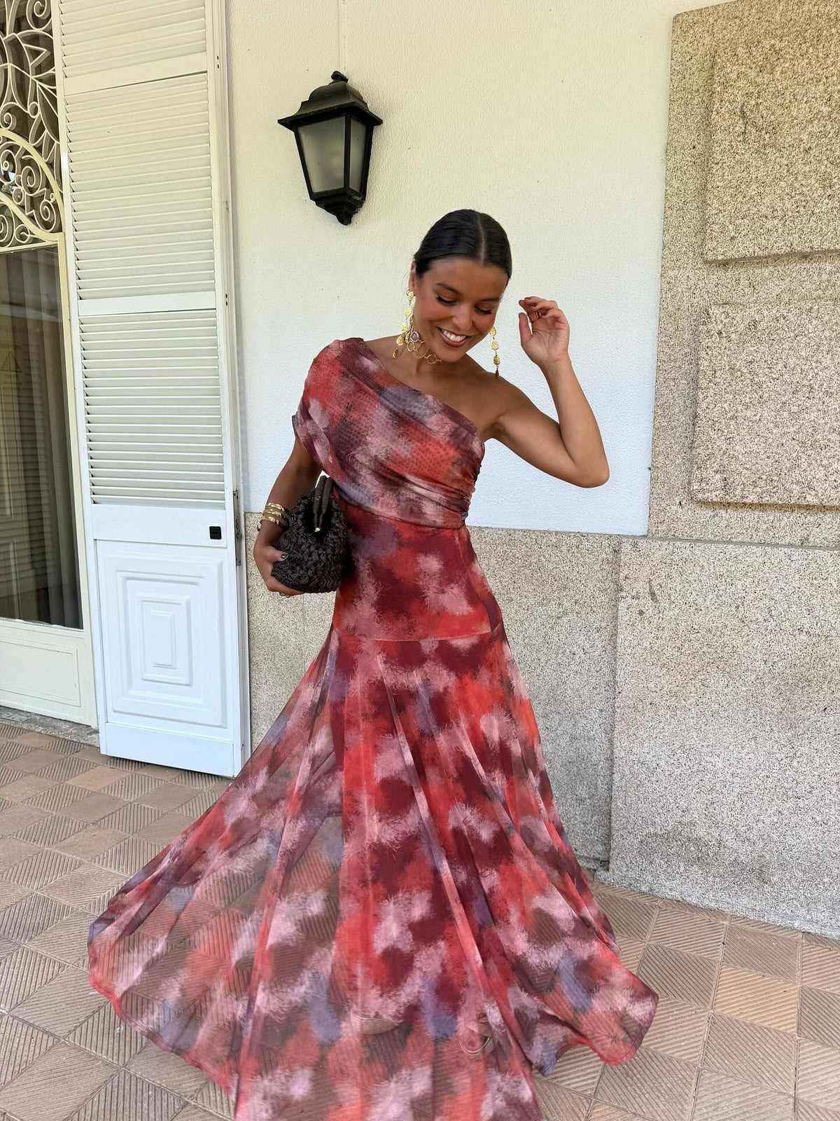 Vestido Toledo Estampado en Rojo