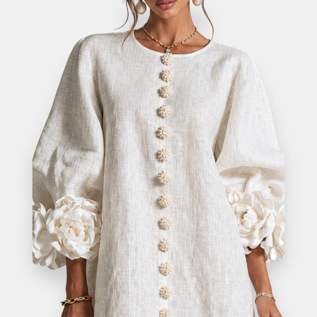 Marcelle | Vestido con flores en relieve
