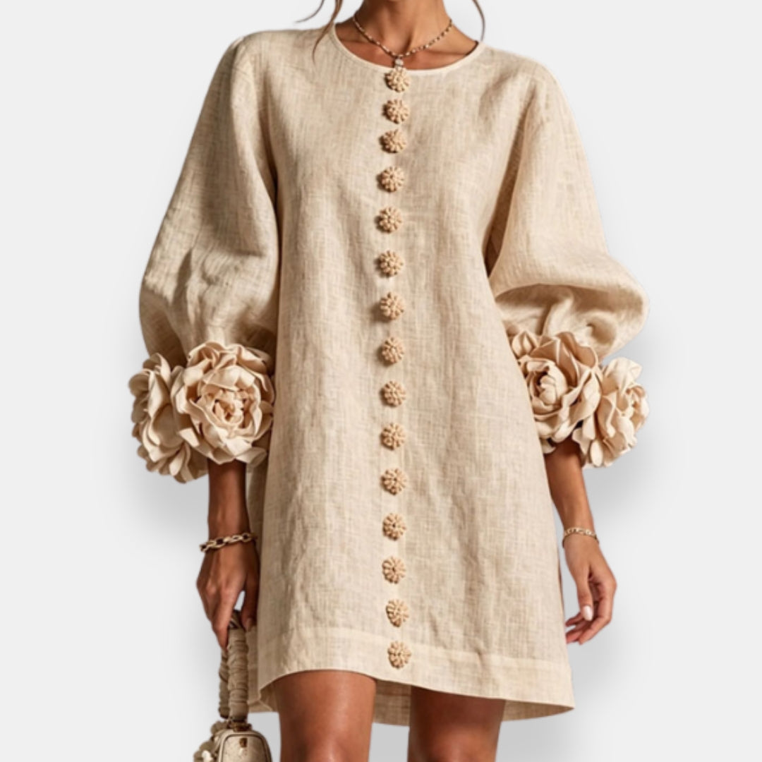 Marcelle | Vestido con flores en relieve