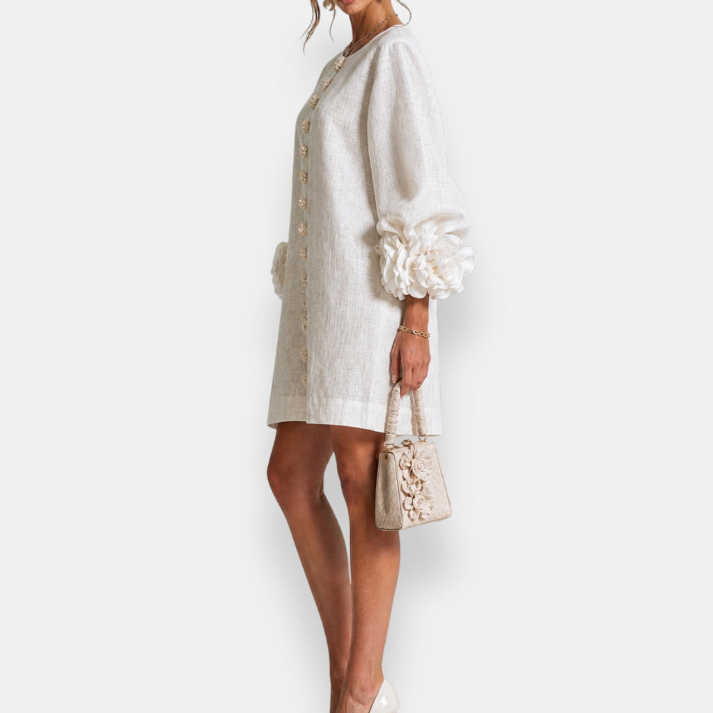 Marcelle | Vestido con flores en relieve