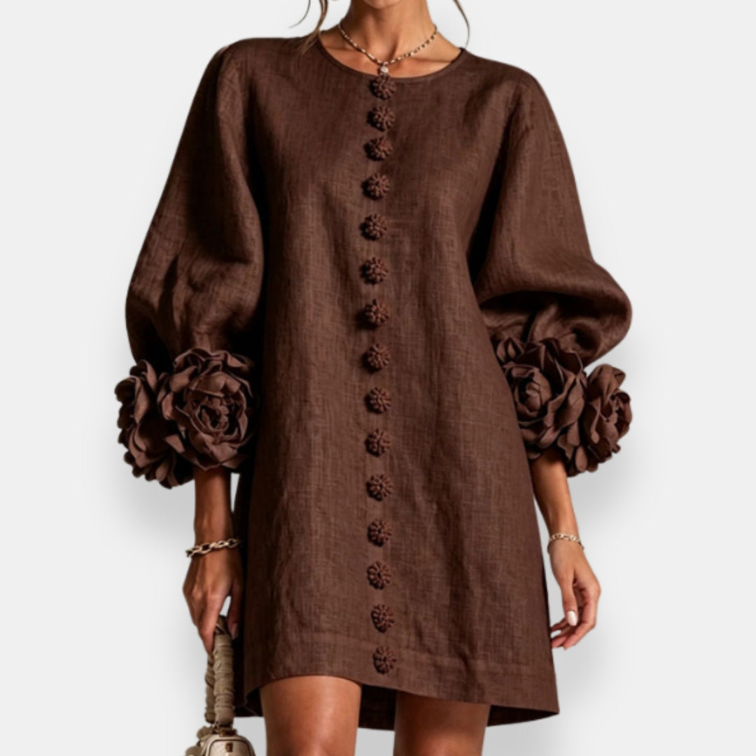 Marcelle | Vestido con flores en relieve