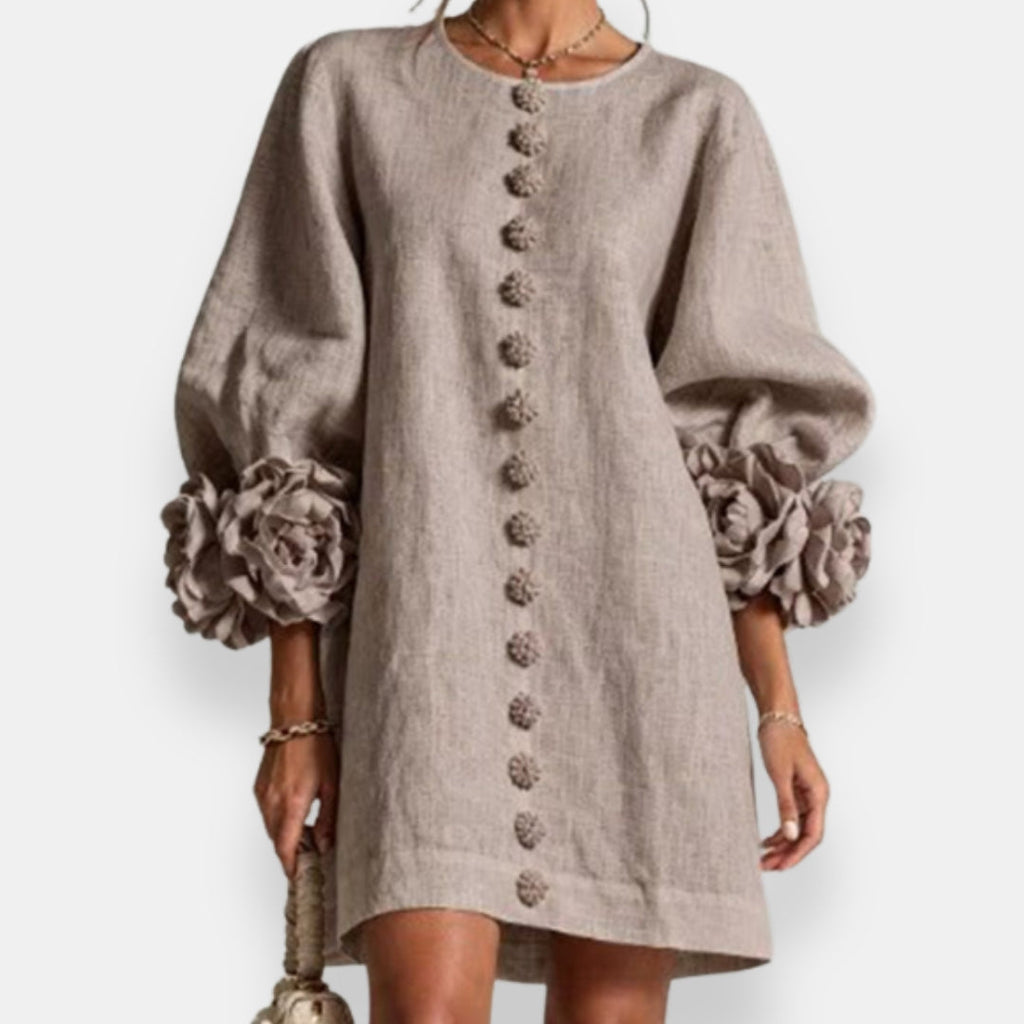 Marcelle | Vestido con flores en relieve