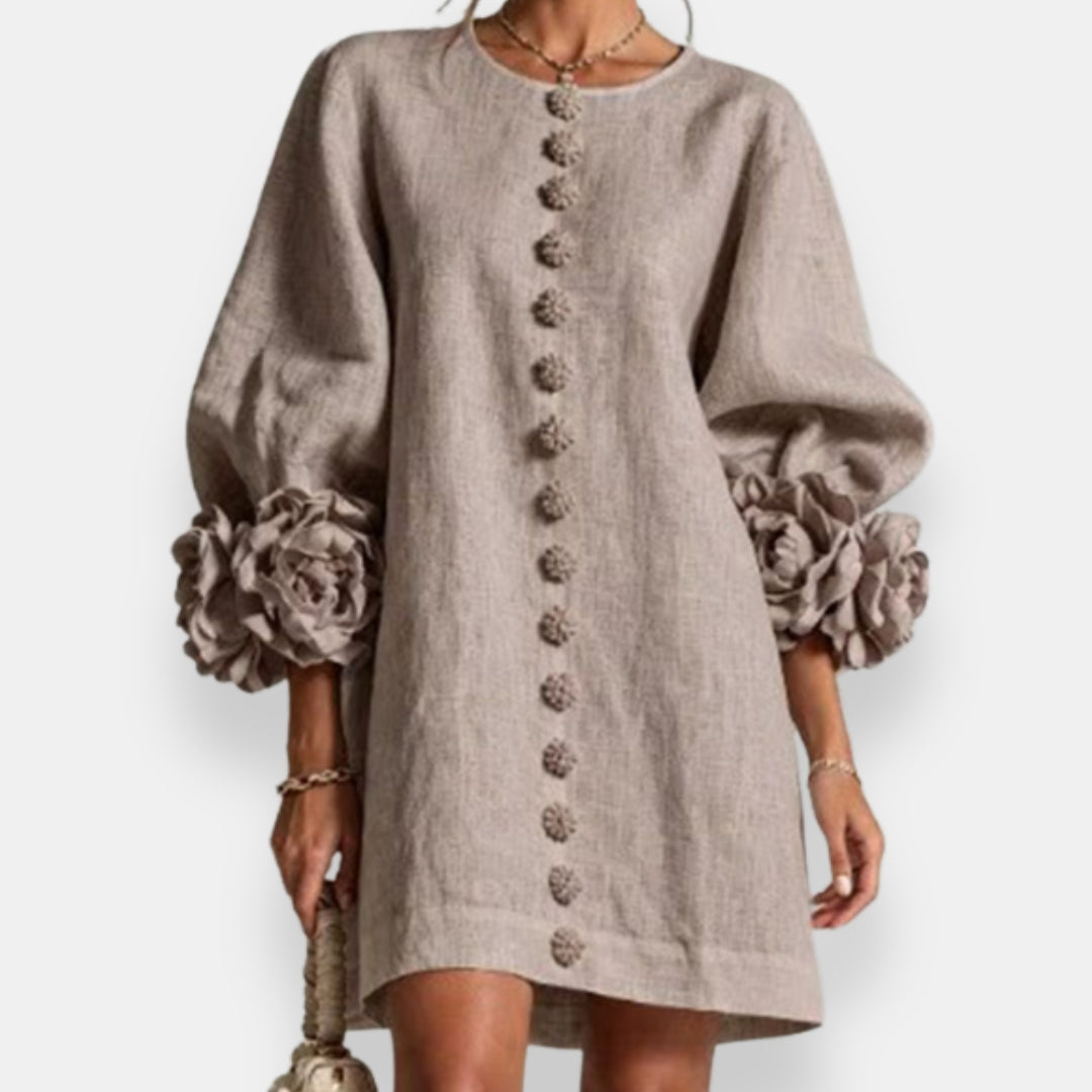 Marcelle | Vestido con flores en relieve