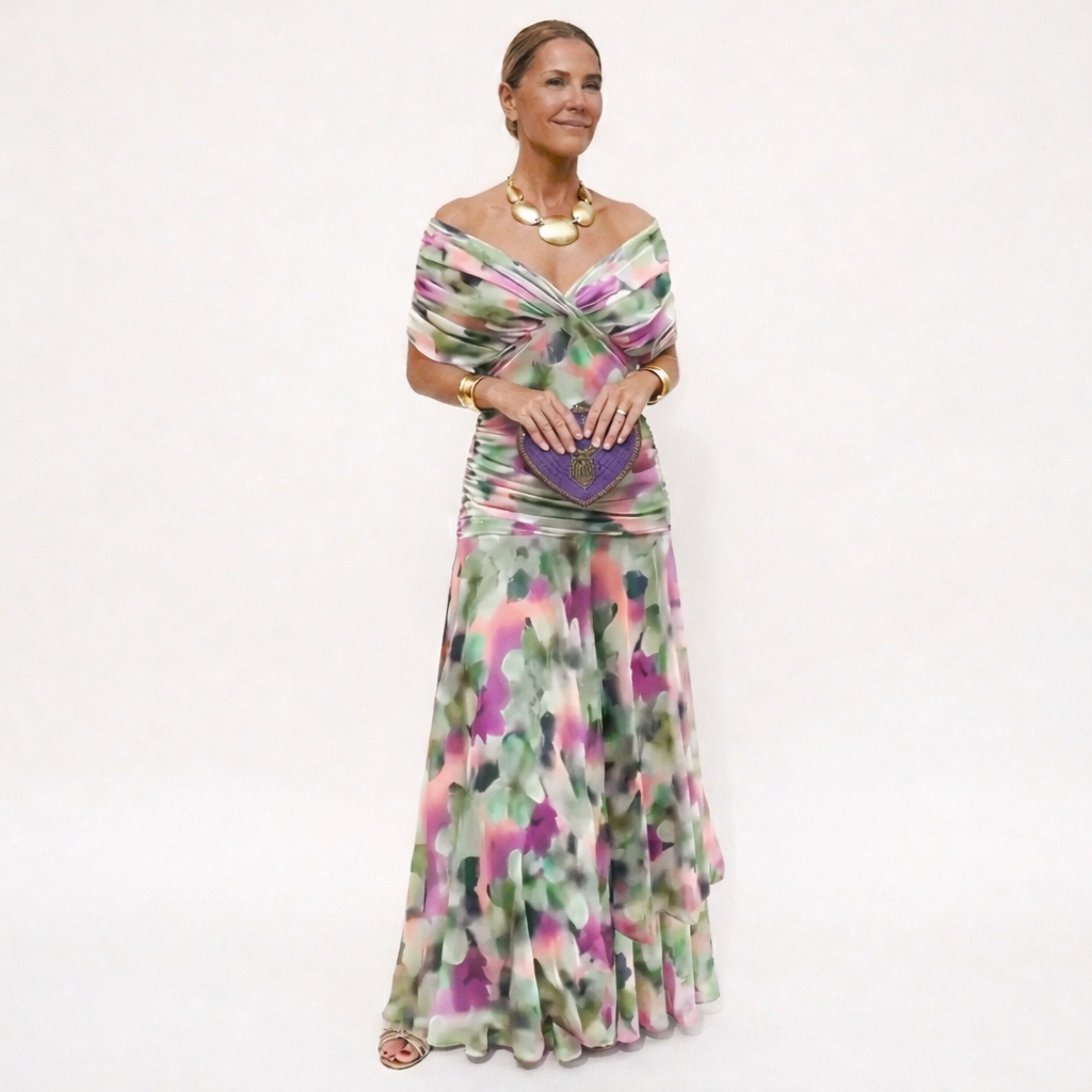 Velora™ | Vestido Floral Largo con Escote en V