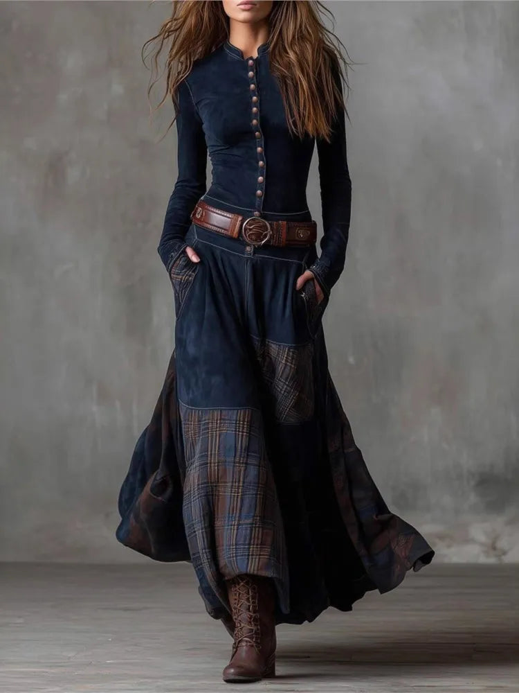 Maison Verin™ | Vestido de cuadros con cinturón