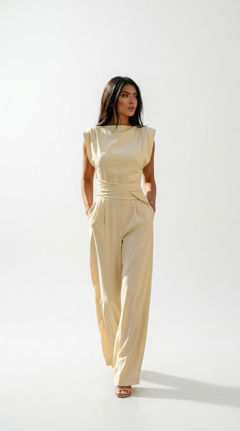 Ariadna™ Mono con Cintura Definida Elegante